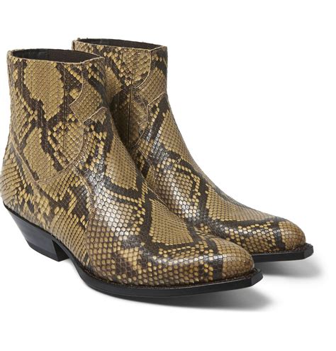 saint laurent python boots men's.